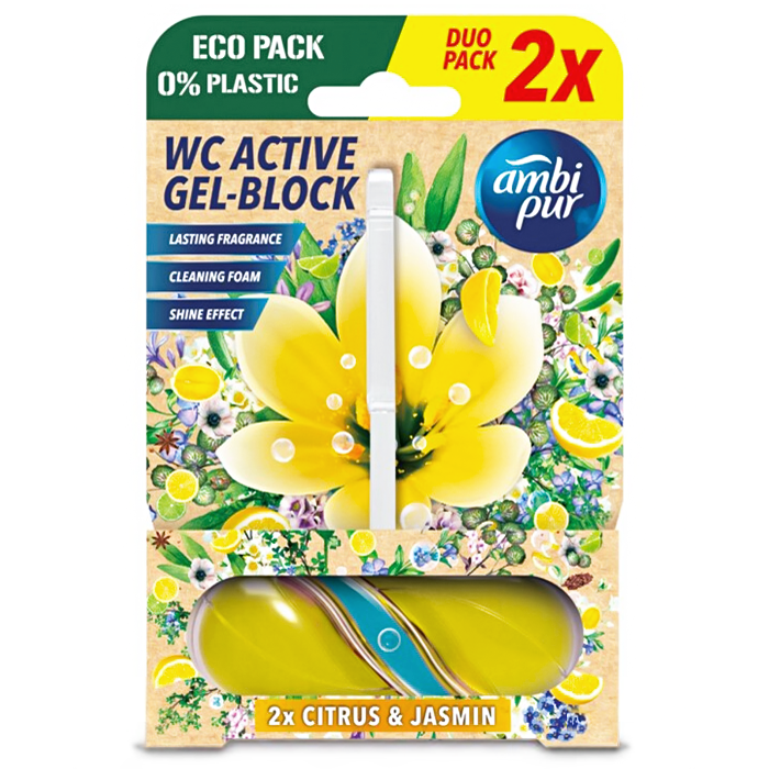 Гелевий підвісний блок для туалету Ambi Pur WC Active Gel-Block Цитрус і жасмин, 2х45 г (838531) - 